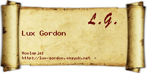 Lux Gordon névjegykártya